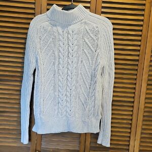 Women’s Cable Knit Turtleneck Sweater - Cream